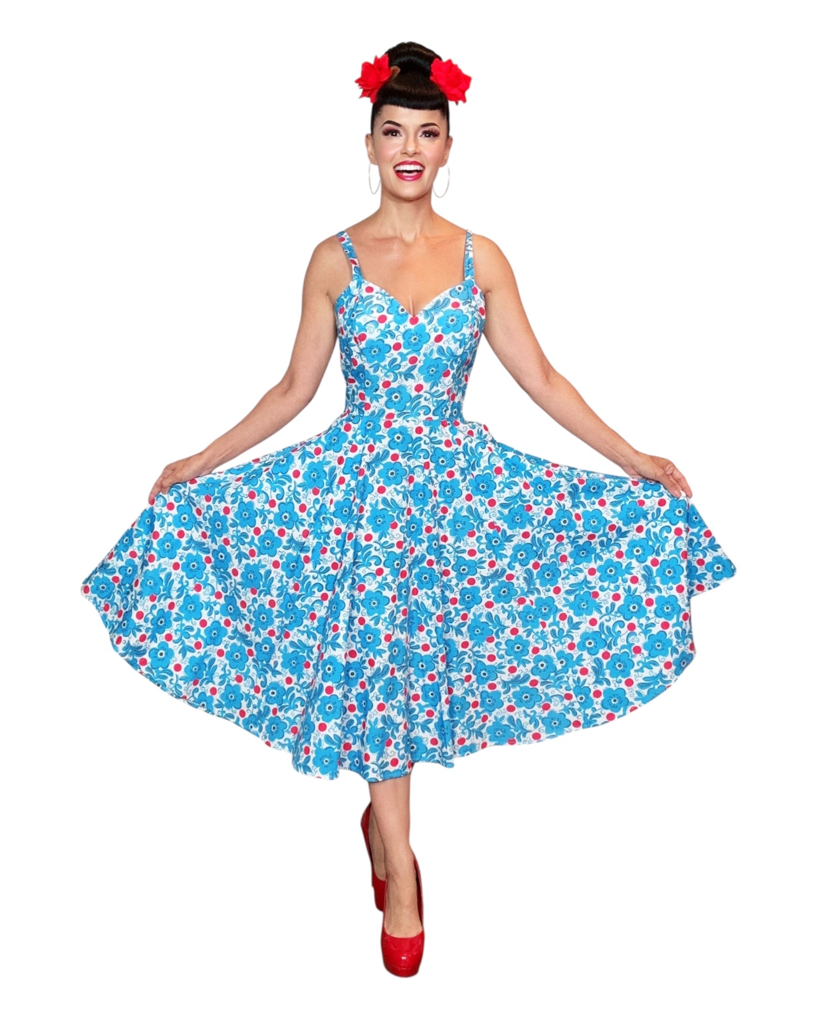 Bernie Dexter Gail Dress in Red Dot Flora BernieDexterClothing.com Bernie Dexter Gail Dress in Red Dot Flora BernieDexterClothing.com