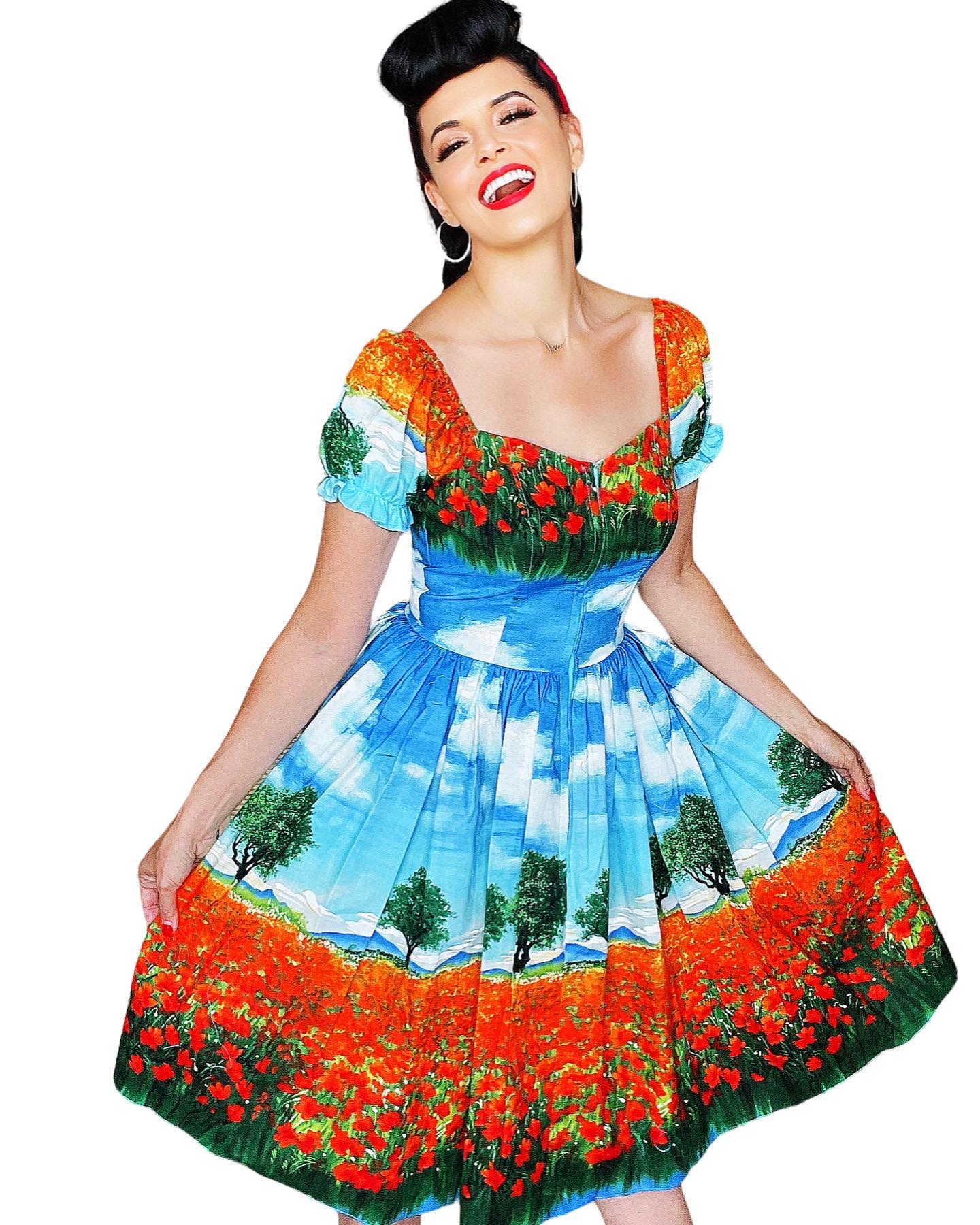 Bernie Dexter Teri B in Poppy Field print