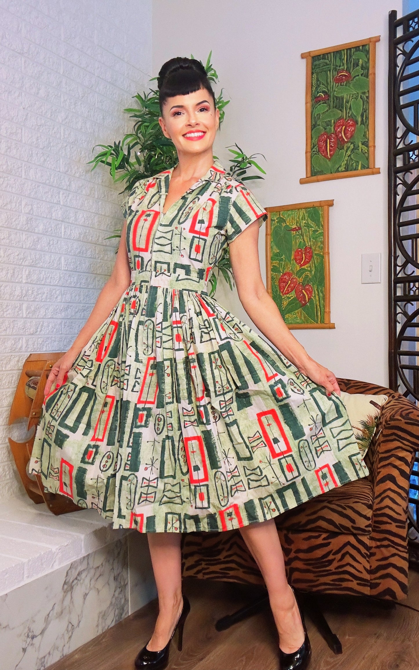 Bernie Dexter Kelly Dress in Atomic print