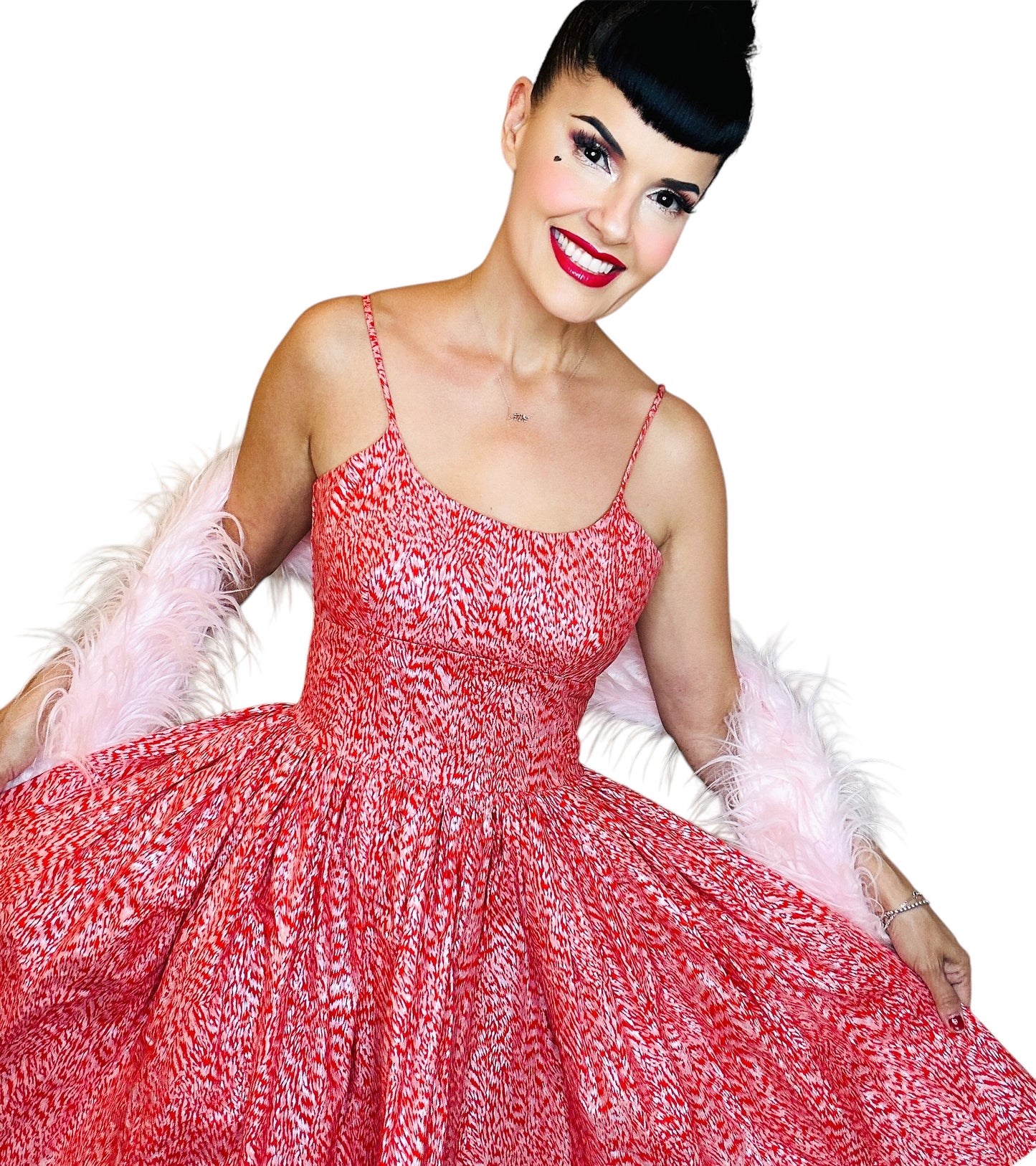 Bernie Dexter Chelsea Dress in Red & Siver Tinsel Town