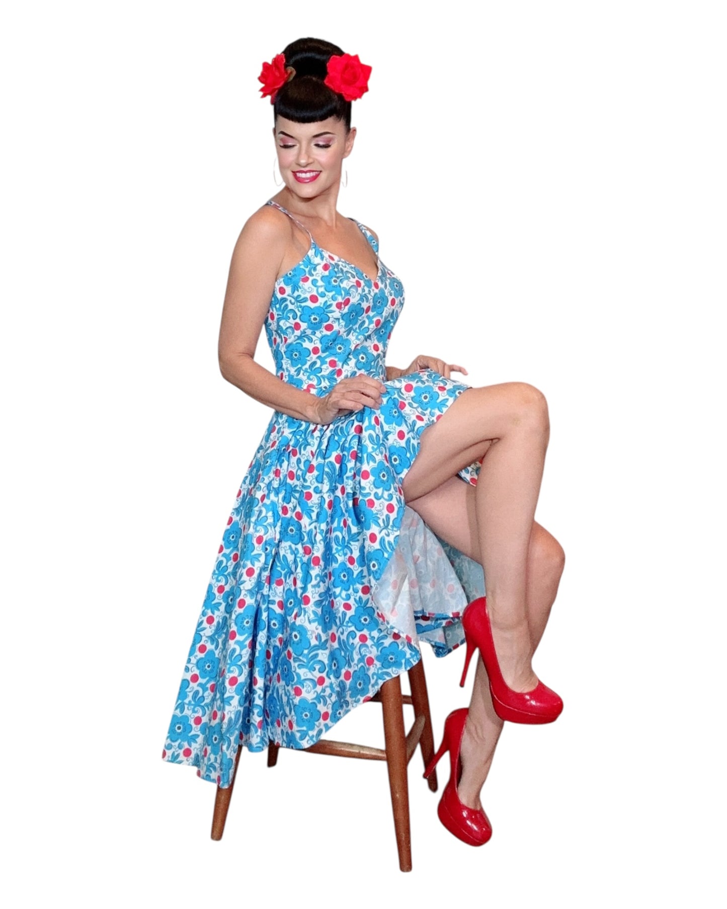 Bernie Dexter Gail Dress in Red Dot Flora