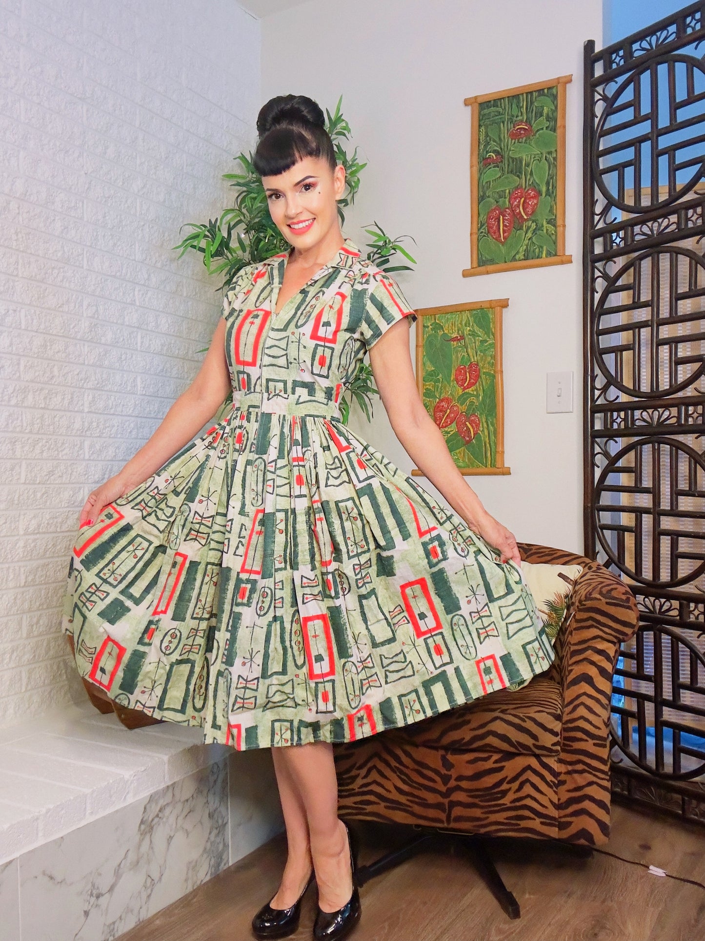 Bernie Dexter Kelly Dress in Atomic print