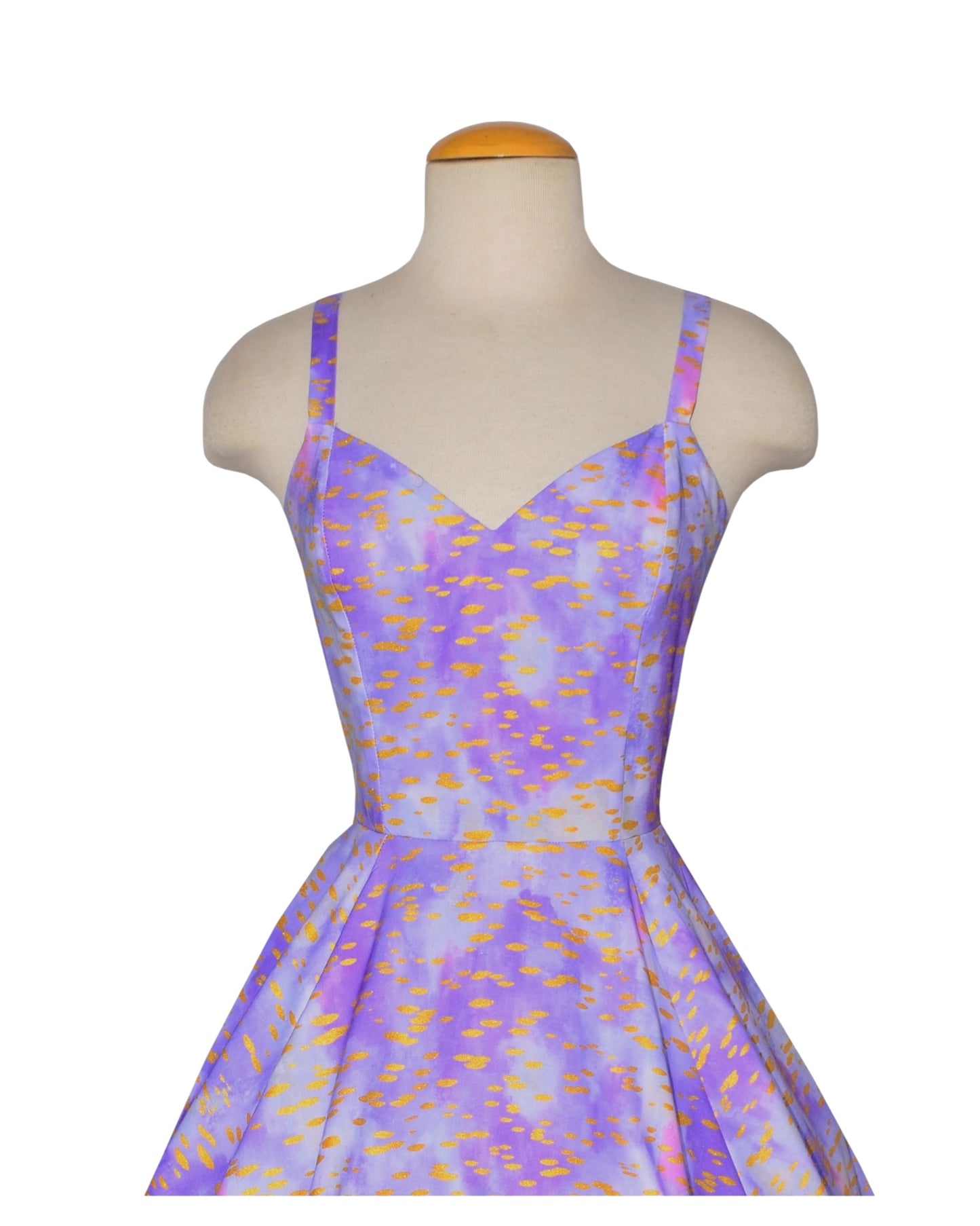 Gail Dress in Purple & Gold