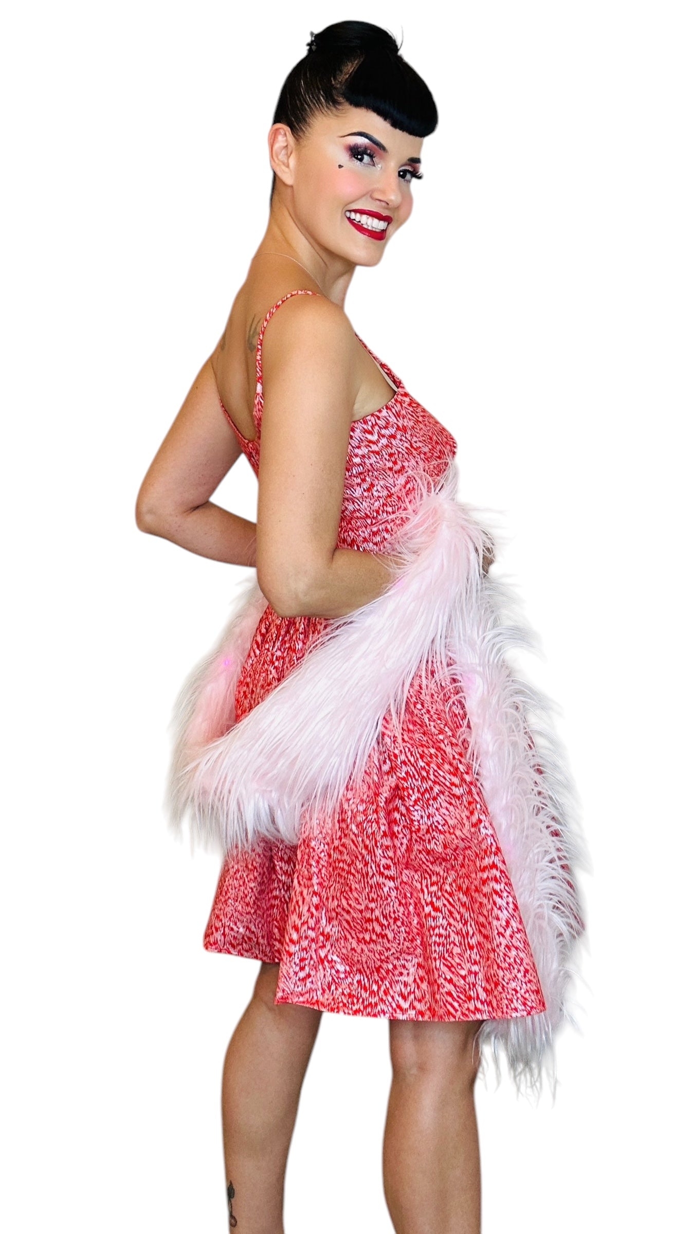 Bernie Dexter Chelsea Dress in Red & Siver Tincel Town