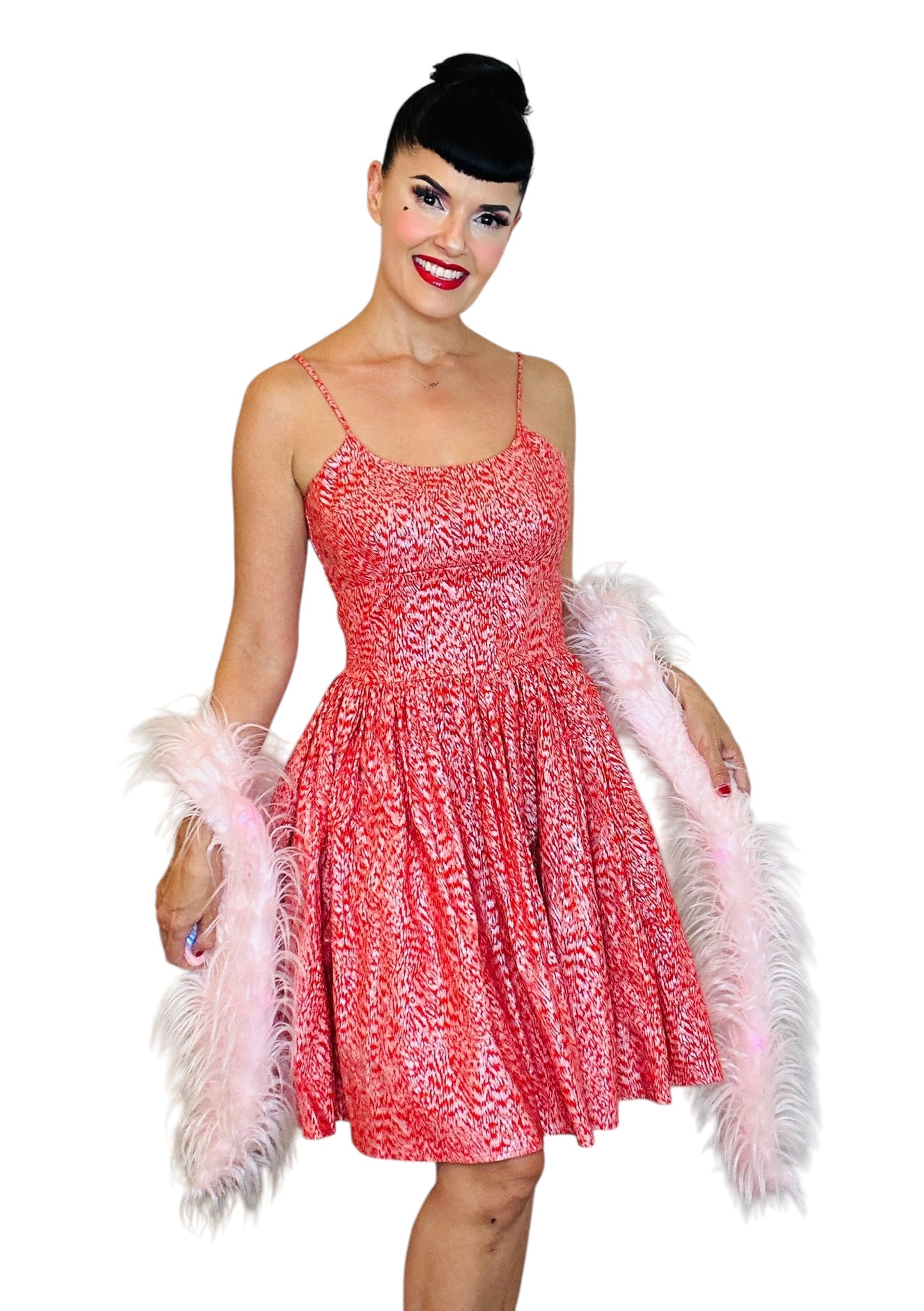 Bernie Dexter Chelsea Dress in Red & Siver Tincel Town
