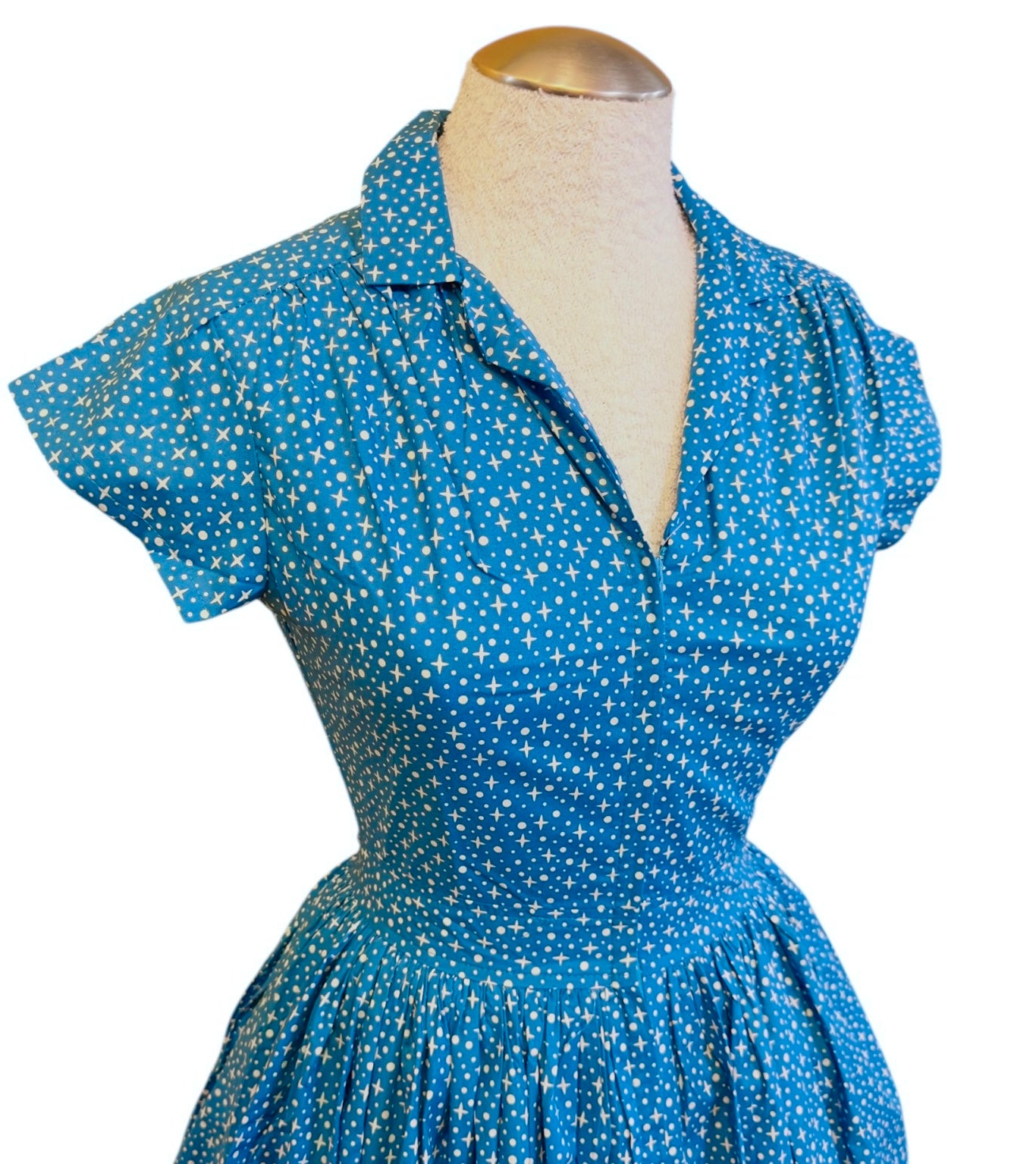 Bernie Dexter Kelly Dress in Blue Little Star Print