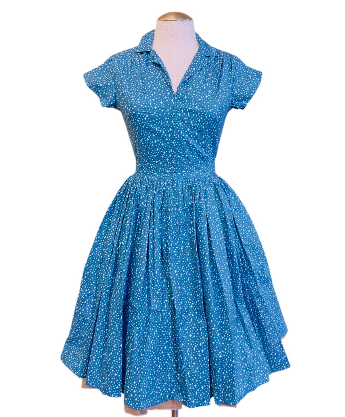 Bernie Dexter Kelly Dress in Blue Little Star Print