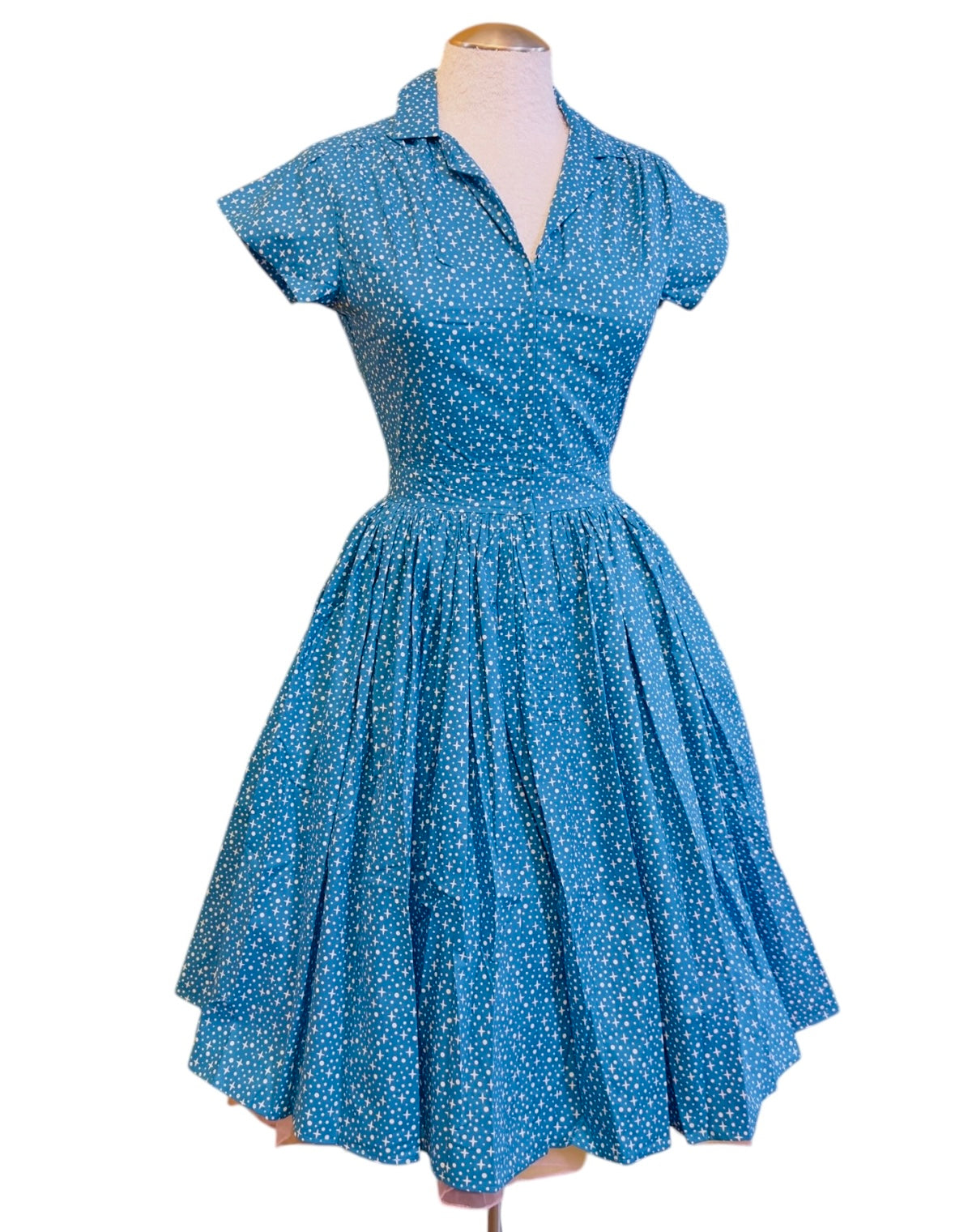 Bernie Dexter Kelly Dress in Blue Little Star Print
