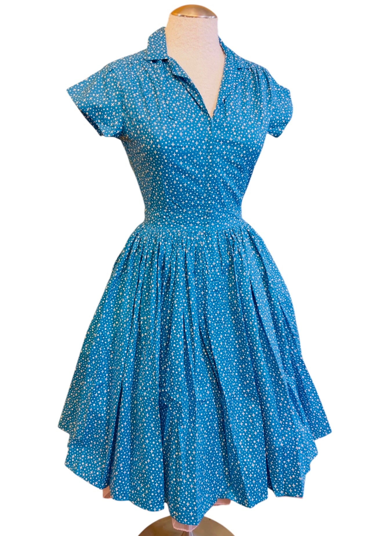 Bernie Dexter Kelly Dress in Blue Little Star Print