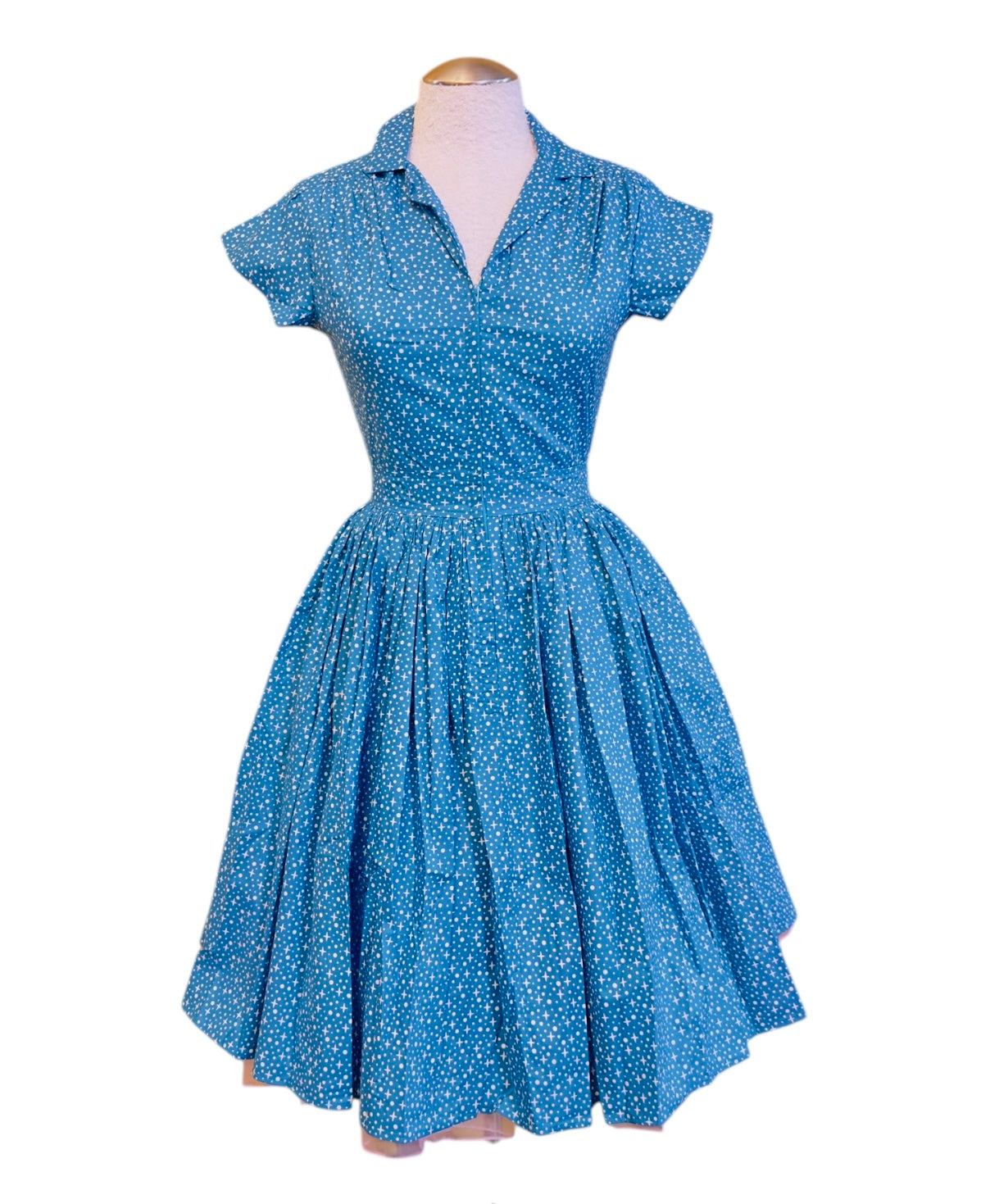Bernie Dexter Kelly Dress in Blue Little Star Print