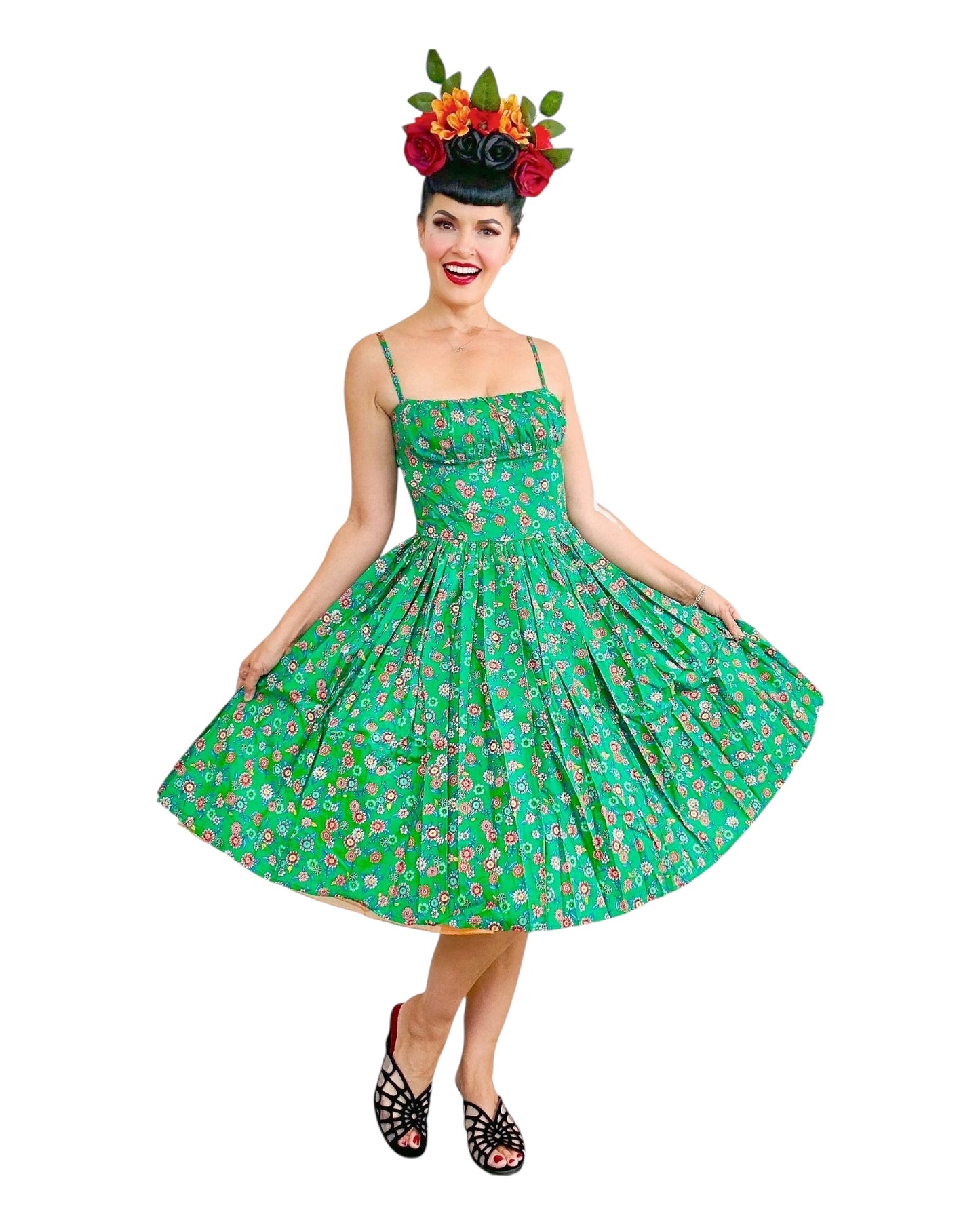 Bernie Dexter Paris Dress in Geen Floral