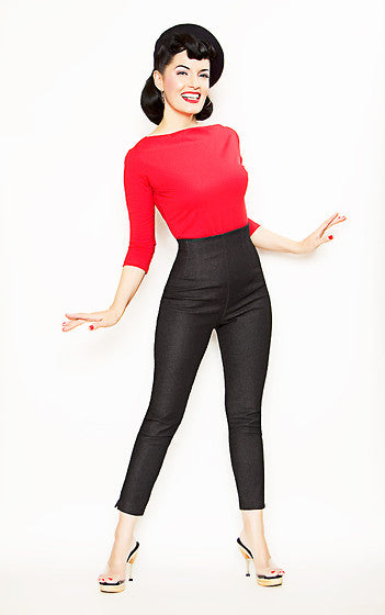 Siren Capri Pants in Black Denim