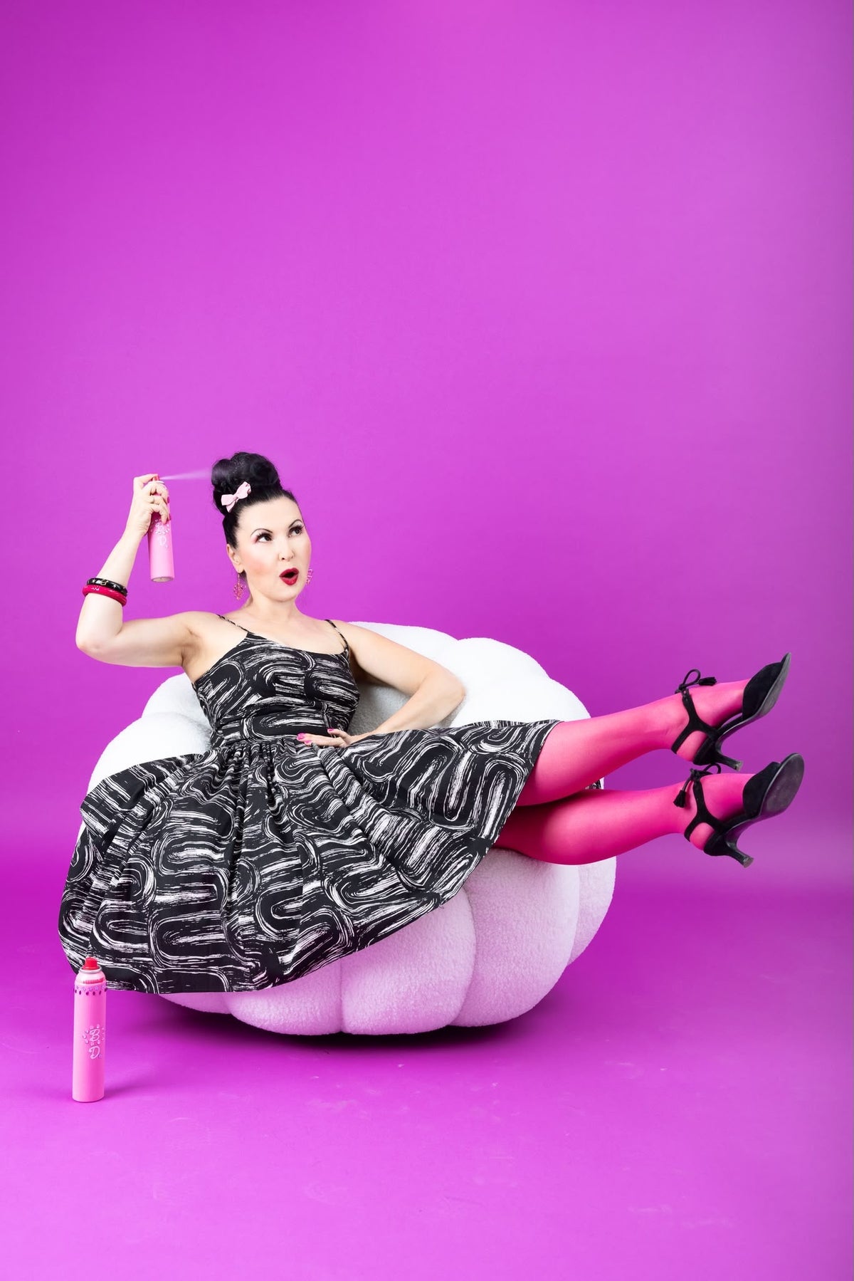 Bernie Dexter Chelsea Dress in Black Swish Print