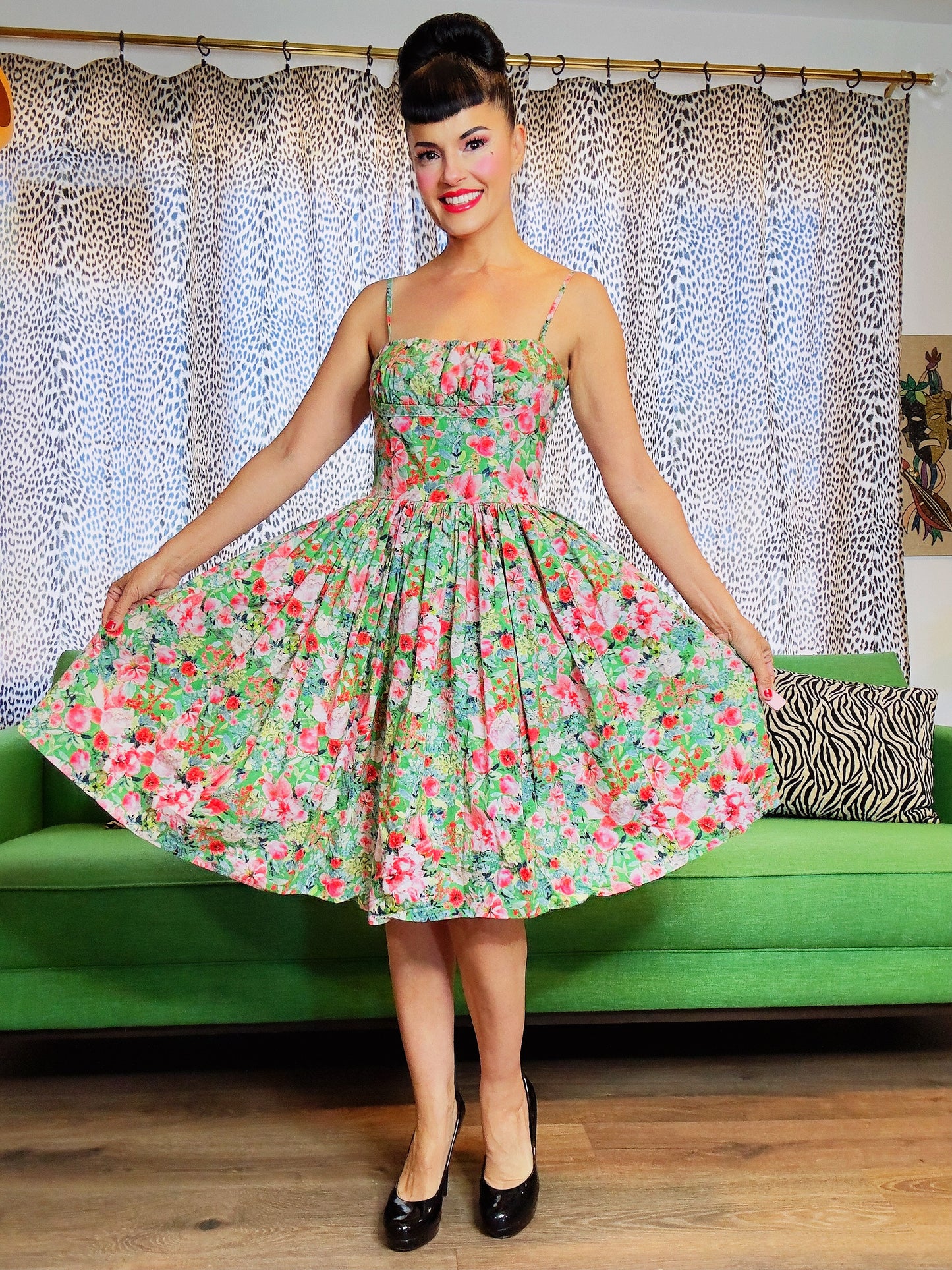 Bernie Dexter Paris Dress In Holiday Bouquet Print
