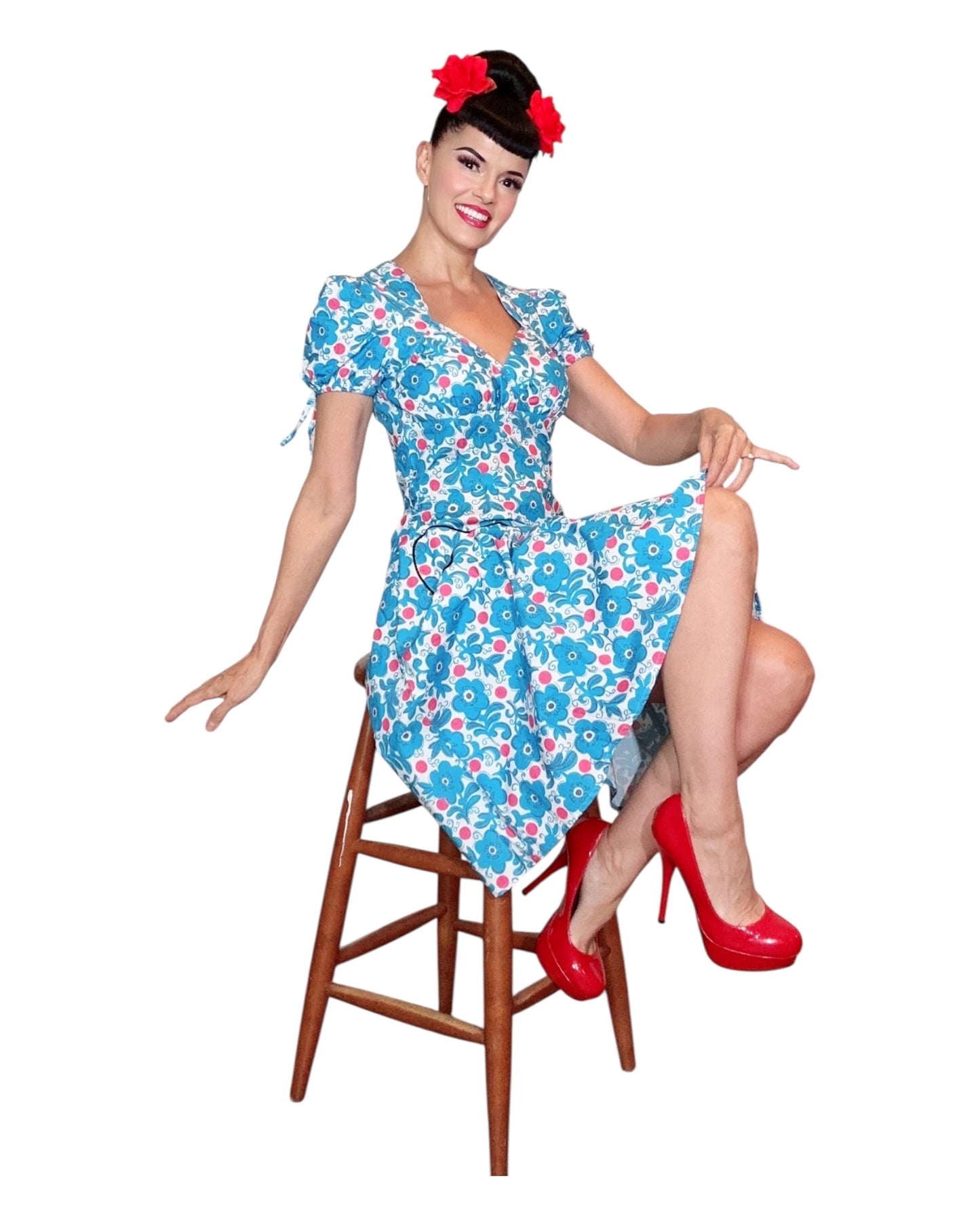 Bernie Dexter Francessca Dress in Red Dot Floral
