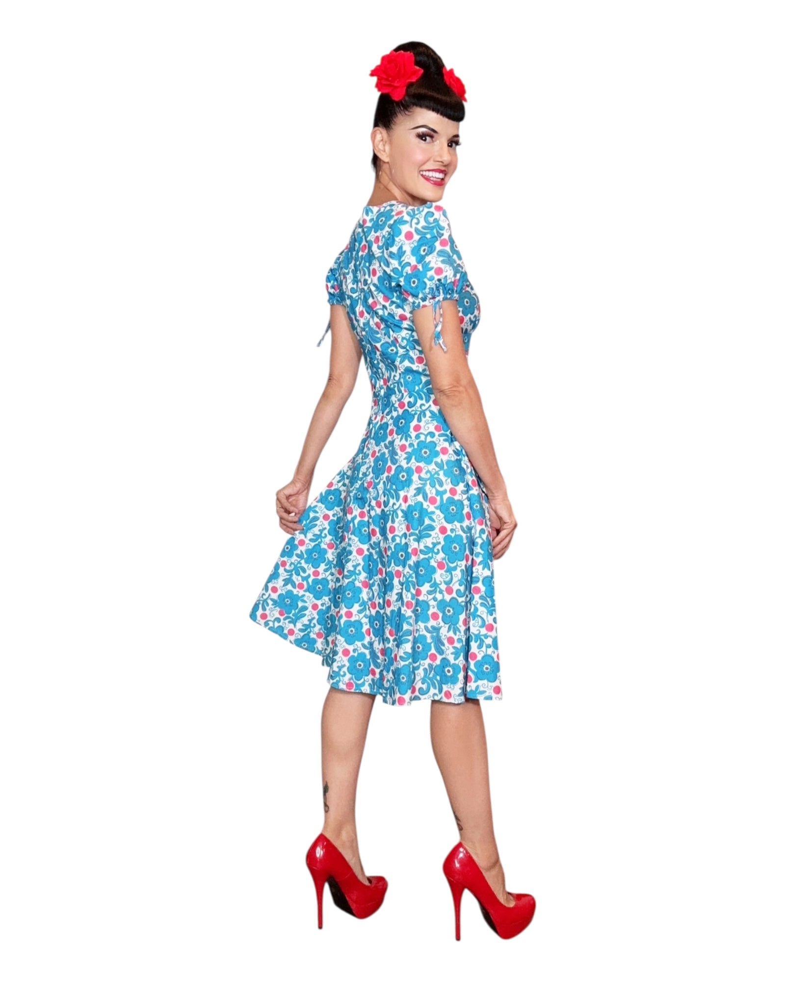 Bernie Dexter Francessca Dress in Red Dot Floral BernieDexterClothing.com Bernie Dexter Francessca Dress in Red Dot Floral BernieDexterClothing.com