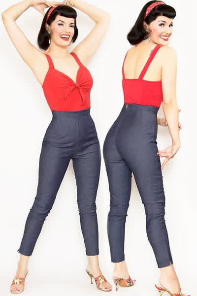 Siren Capri Pants in Blue Denim