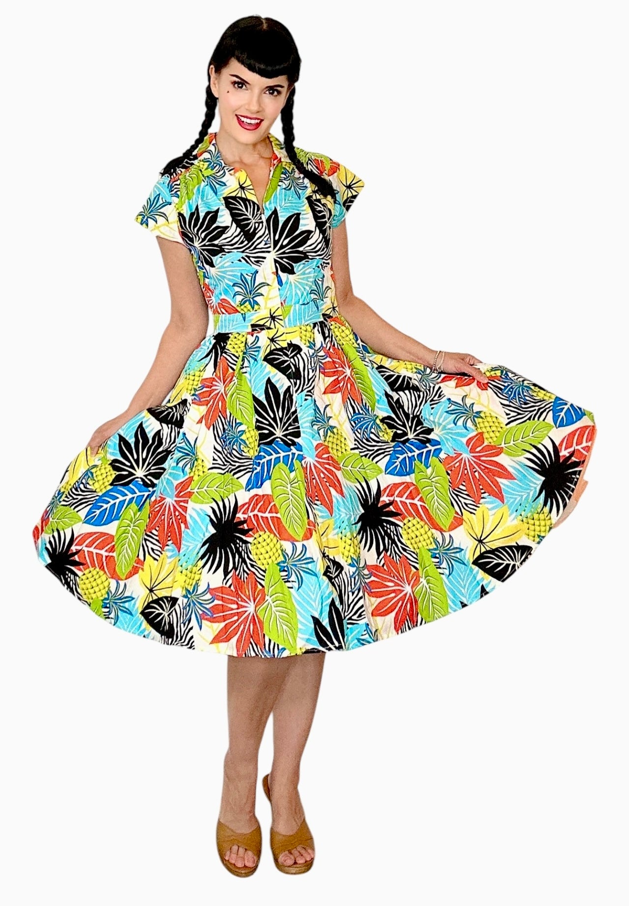 Kelly Dress in Hawaiian Print