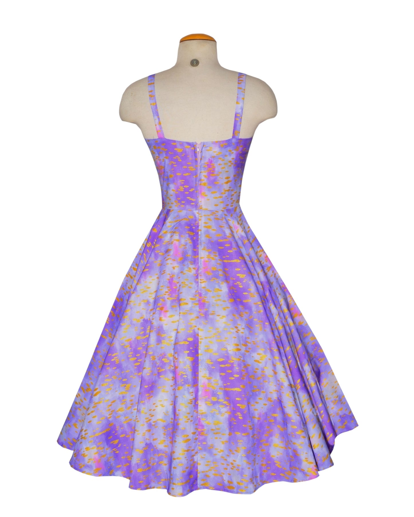 Gail Dress in Purple & Gold