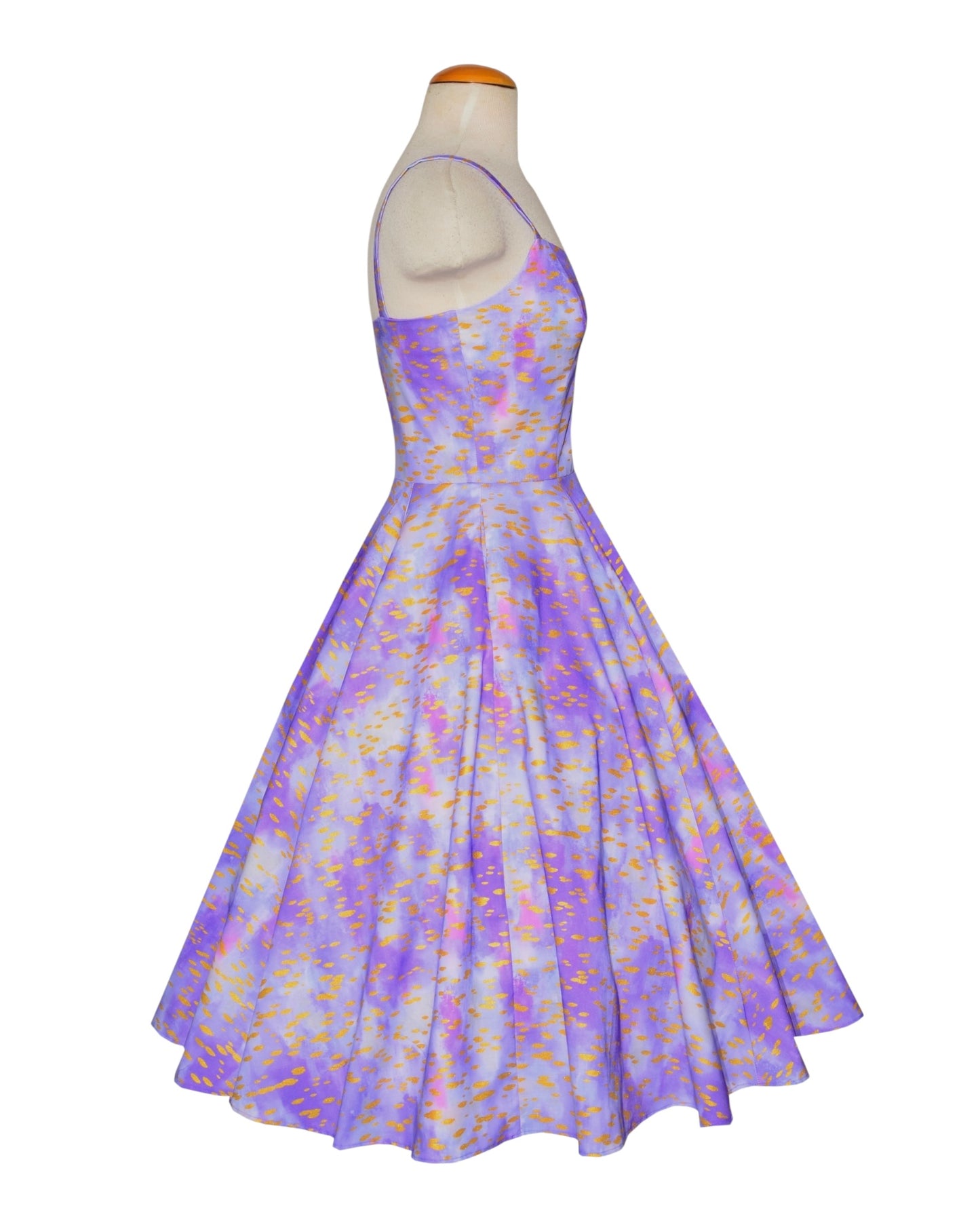 Gail Dress in Purple & Gold
