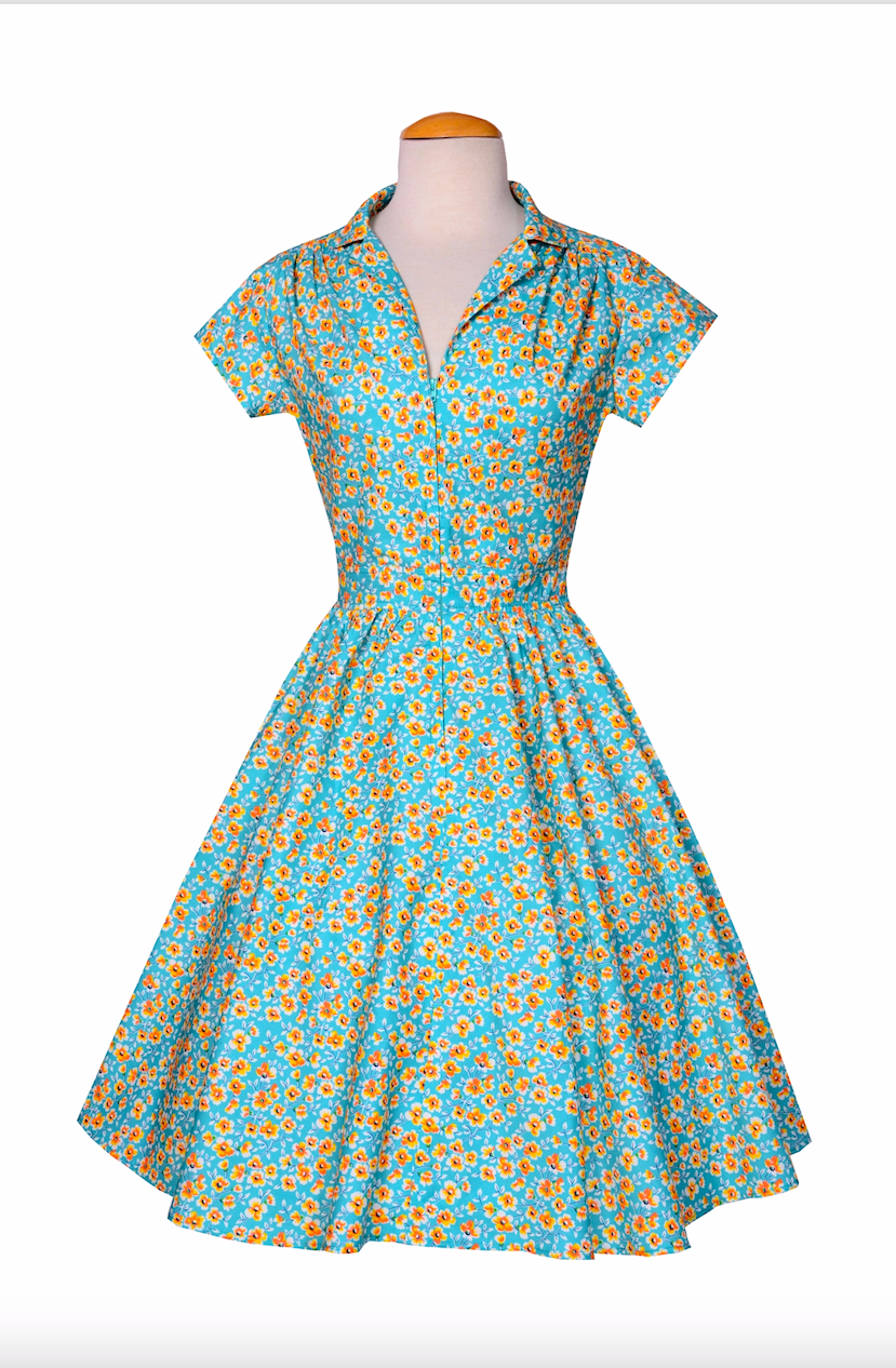 Kelly Dress in Golden Poppy Print