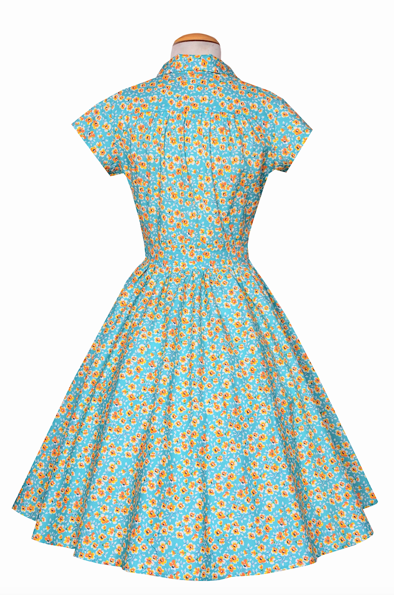 Kelly Dress in Golden Poppy Print