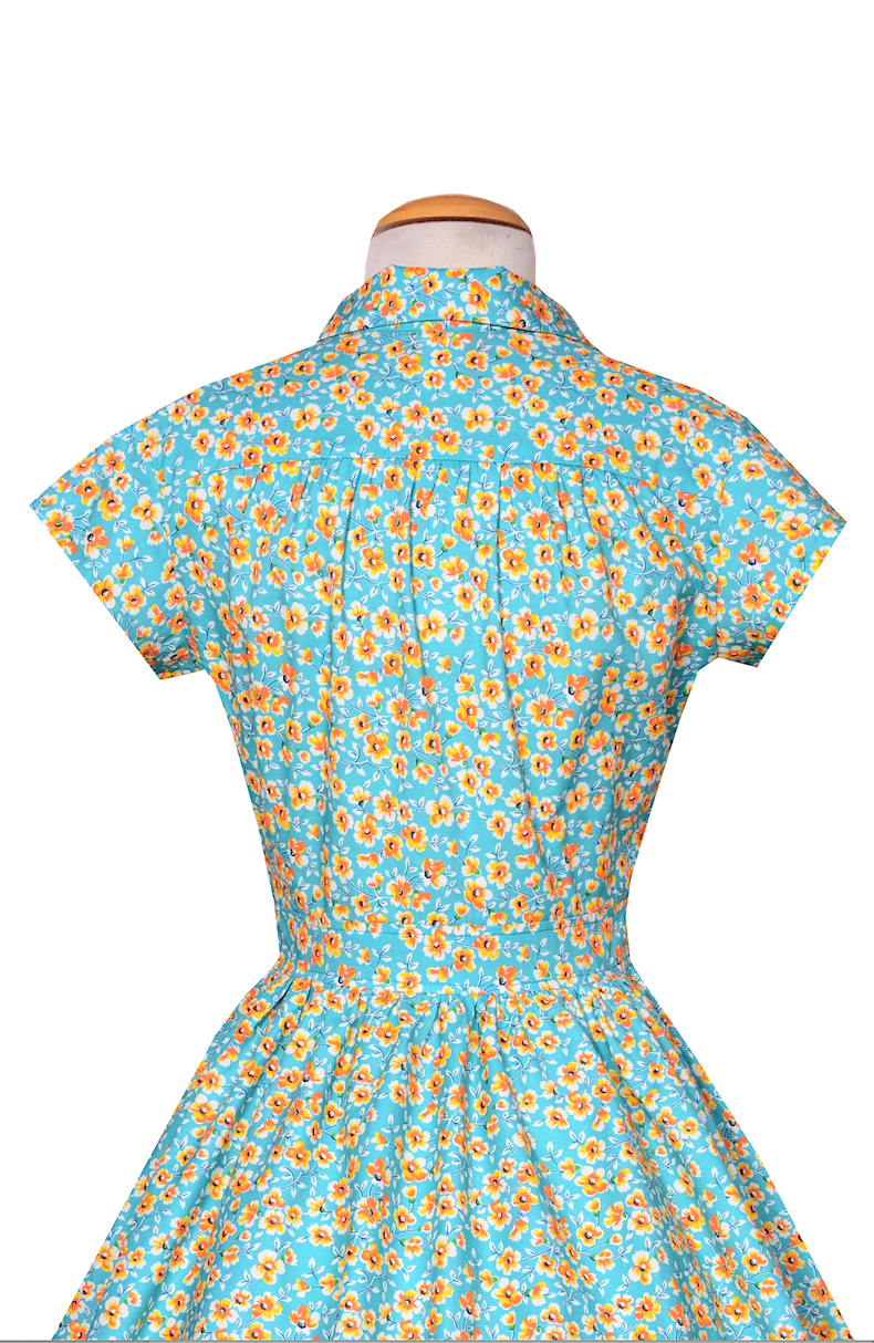 Kelly Dress in Golden Poppy Print