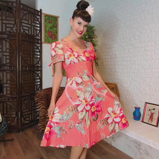 Bernie Dexter sweetheart Coral Floral print